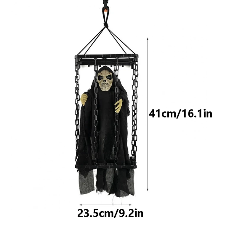 Halloween Outdoor Decoration Ghosts Skeleton Animated Ornament With Lighted Eyes Creepy Laughter Halloween Hanging A Easy To Use