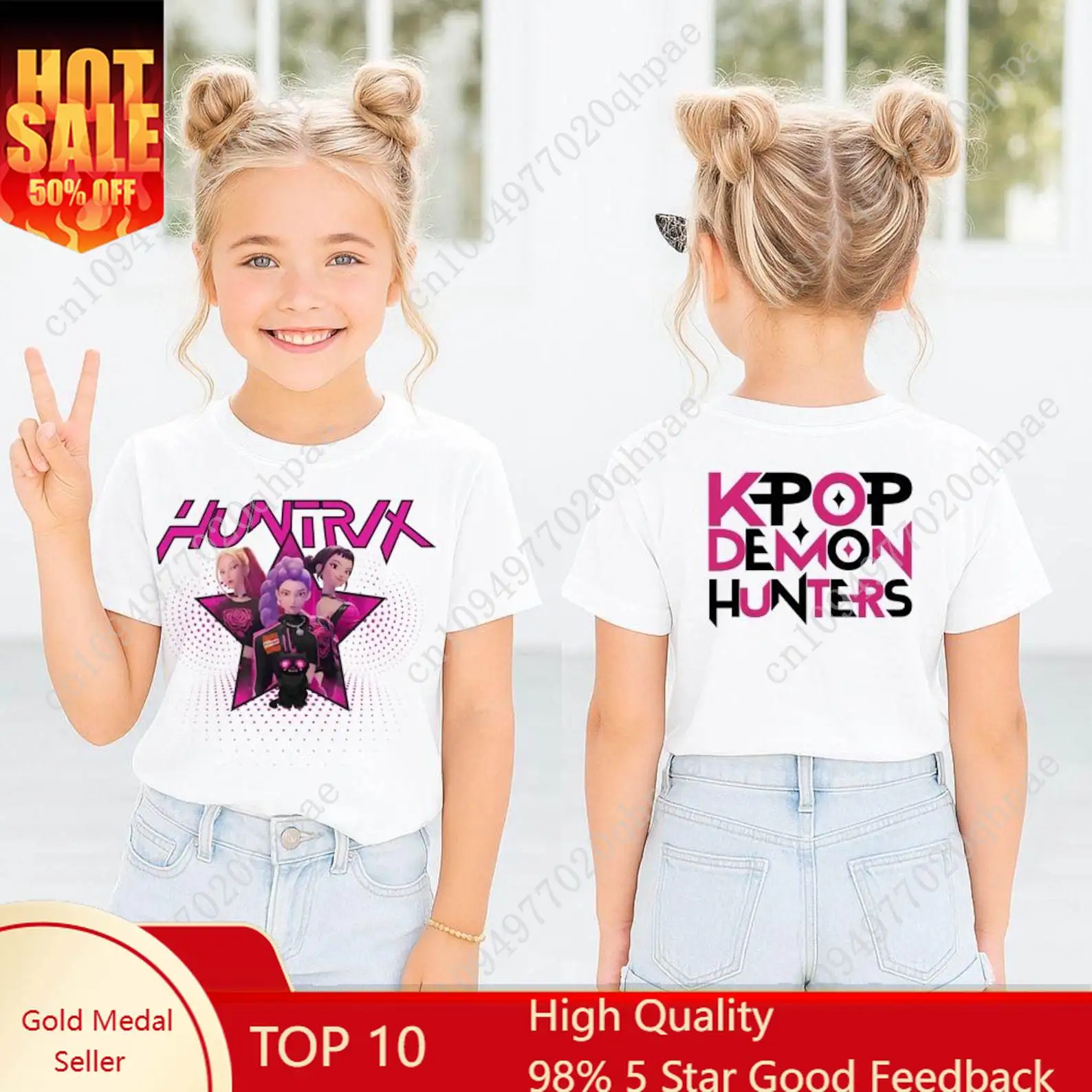 

Kpop Demon Hunters Children's T Shirt Women Short Sleeve Saja Boys Kids Tee Kpop Demon Hunters Tshirt Boys Girls Family Clothing