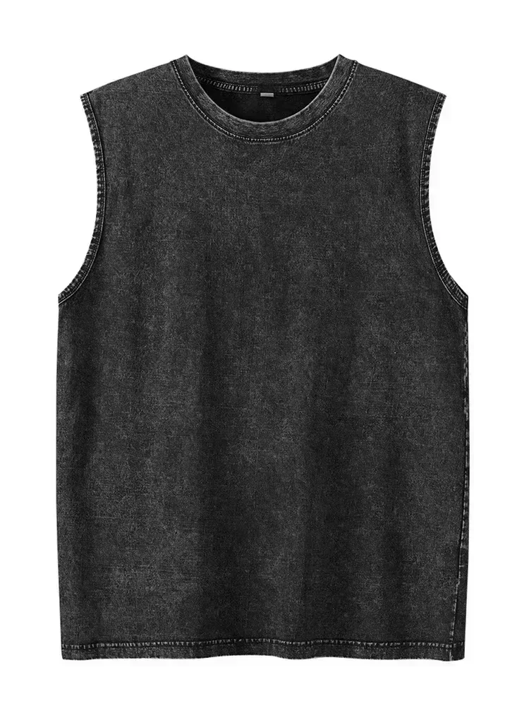 2026 NEU Vintage Washed Doppelseitig Bedrucktes Tanktop für Herren und Damen – Oversized Retro Fitness Gym Freizeit Ärmellose Weste Herren Tanktop – Detail 7