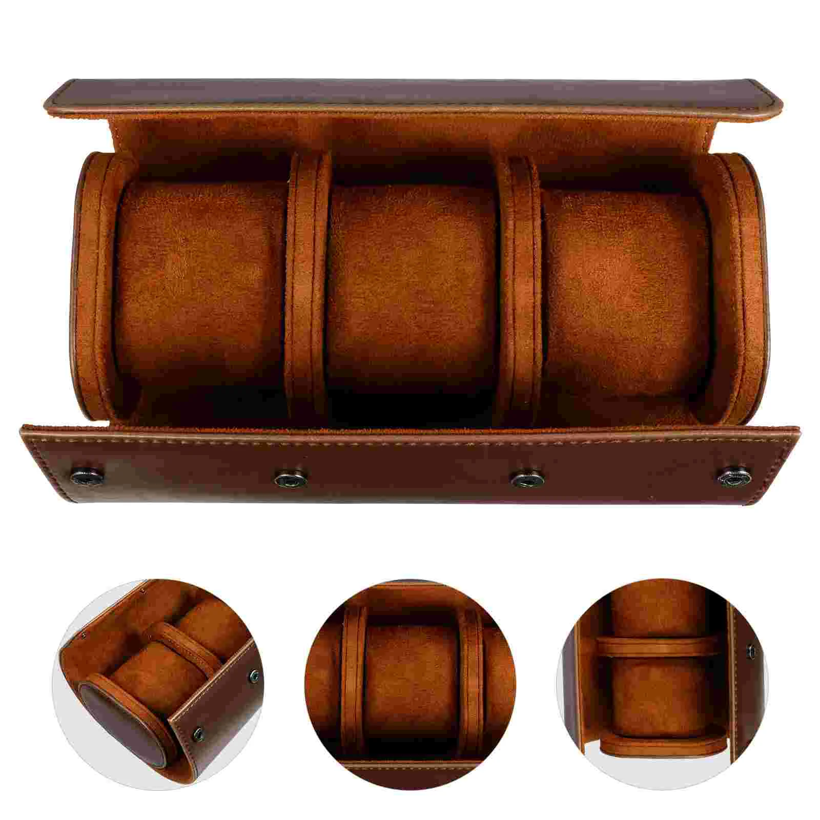 Travel Watch Holder 3 Slots Watch Box Watch Storage Case Watch Roll Box Watch Roll Travel Case for Storage and Display Watch