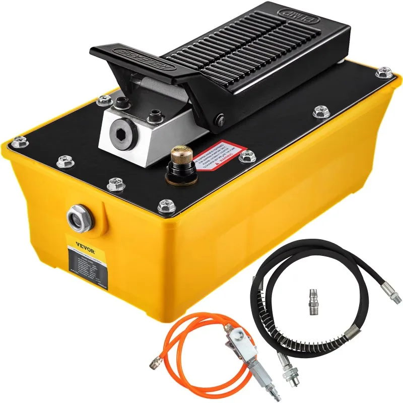 【Industrial】Air Hydraulic Pump, 10,000 PSI Hydraulic Foot Pump, 0.6 Gal Reservoir Foot Operated Air/Hydraulic Pump Rigging, Auto