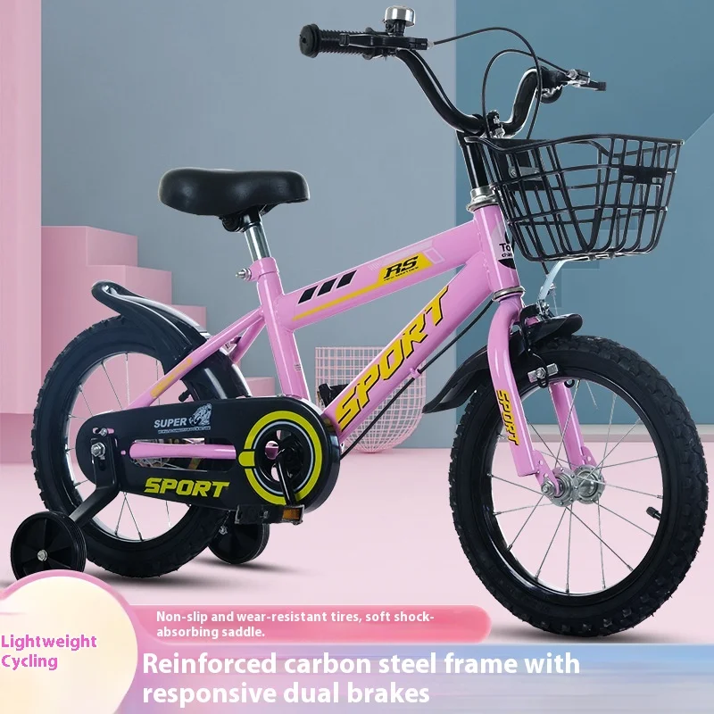 

New children's bicycle models for boys and girls, suitable for ages 2-10 and 12-16 inch baby strollers.