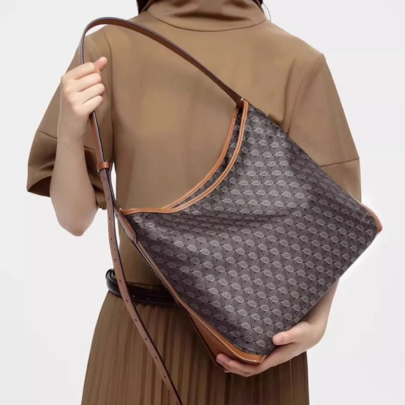 패션 호보 가방 여성 숄더 백 기하학 자수 오래된 꽃 핸드백 대용량 통근 다목적 크로스 바디 백