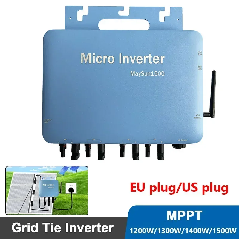 Pure Sine Wave Micro Grid Tie Inverter 1200W 1300W 1400W 1500W MPPT Solar PV Grid Tie System for Home Use Solar Inverter