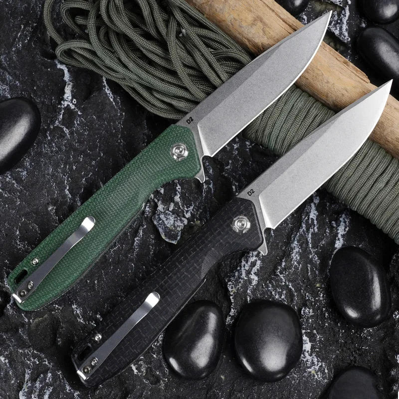 FREETIGER New Folding Pocket Knife D2 Blade Micarta Handle Outdoor Tools Camping Hunting Survival EDC Knives For Men-  FT923