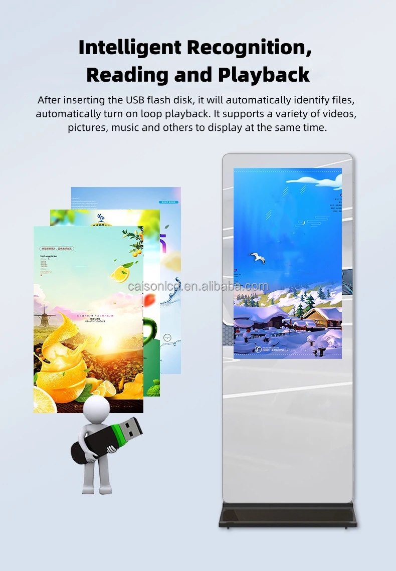 32/43/55 Inch Mirror Clothing Store Digital Stand Intelligent Digital Signage and Display Touch Vertical LCD Advertising Display