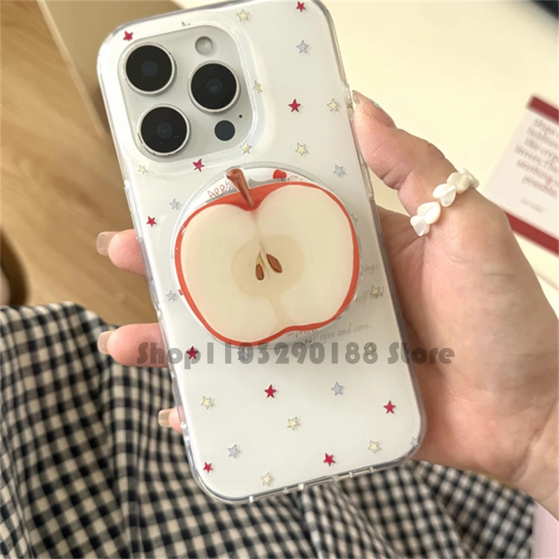 

Korean Cute Cartoon Apple Magnetic Holder Grip Tok Griptok Phone Stand Holder Support For iPhone 16 15 For Pad Magsafe Smart Tok