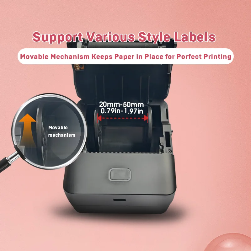 SINMARK Tragbarer Thermodrucker mit 3-Rollen-Etiketten, selbstklebender Etikettendrucker, Mini-Aufkleber, Marker, Taschen- und Taschenfotodrucker