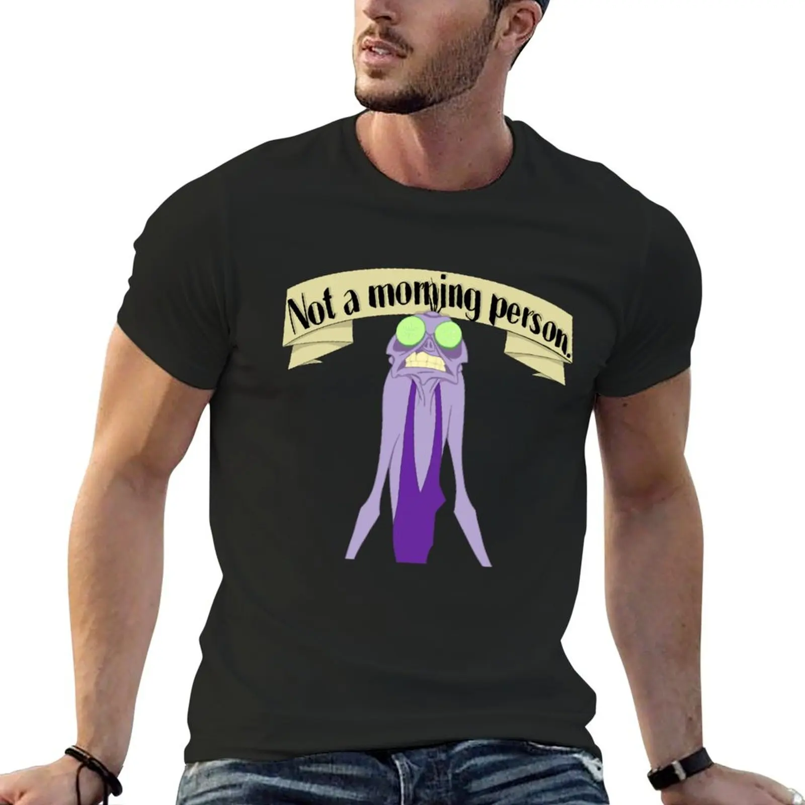 Yzma not a morning person t-shirt summer top blacks sweat t-shirt in cotone da uomo di moda coreana