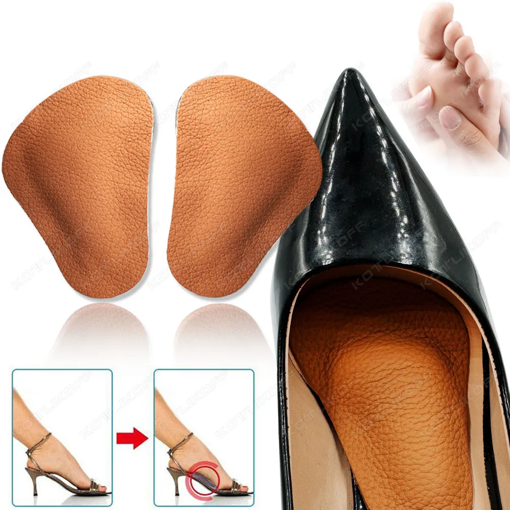 Unisex Orthopedic Cowhide Insoles For Shoes Cushion Arch Support Foot Massage Pad Pain Relief Flat Feet Self-Adhesive Inserts