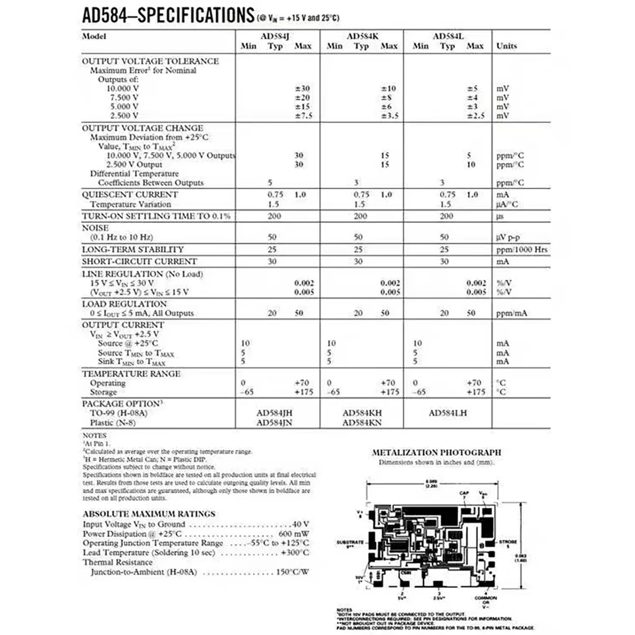 Fuente de voltaje de referencia AD584, referencia de voltaje de 10V AD584JH AD584LH AD584KH/multímetro de calibración de placa de condensador de resistencia