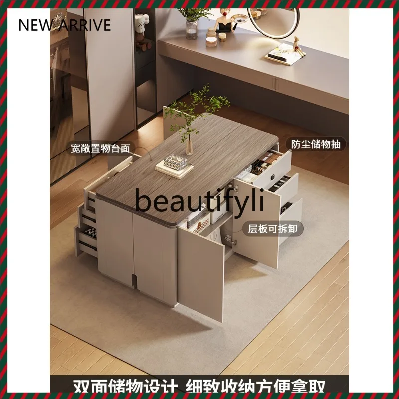 D2520 Italian minimalist cloakroom island cabinet multi-functional storage double-sided locker with lock chest cabinet