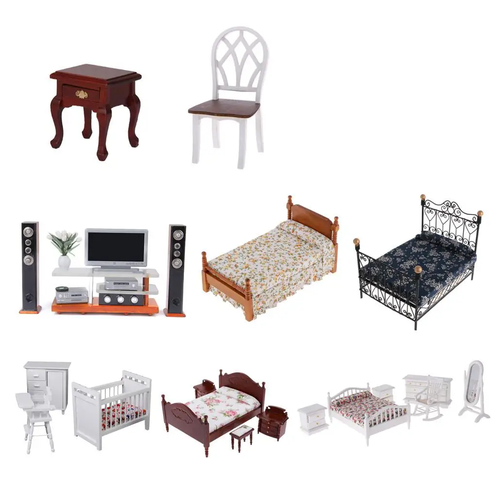 1:12 Dollhouse Miniature Furniture TV DVD Surround Sound Set