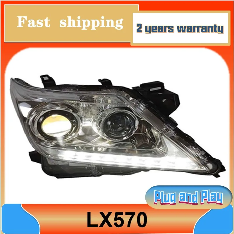 Car Styling for Lexus LX570 Head Light LX460 LX430 LX470 Headlight 2012-2014 DRL Turn Signal Low High Beam Projector Lens