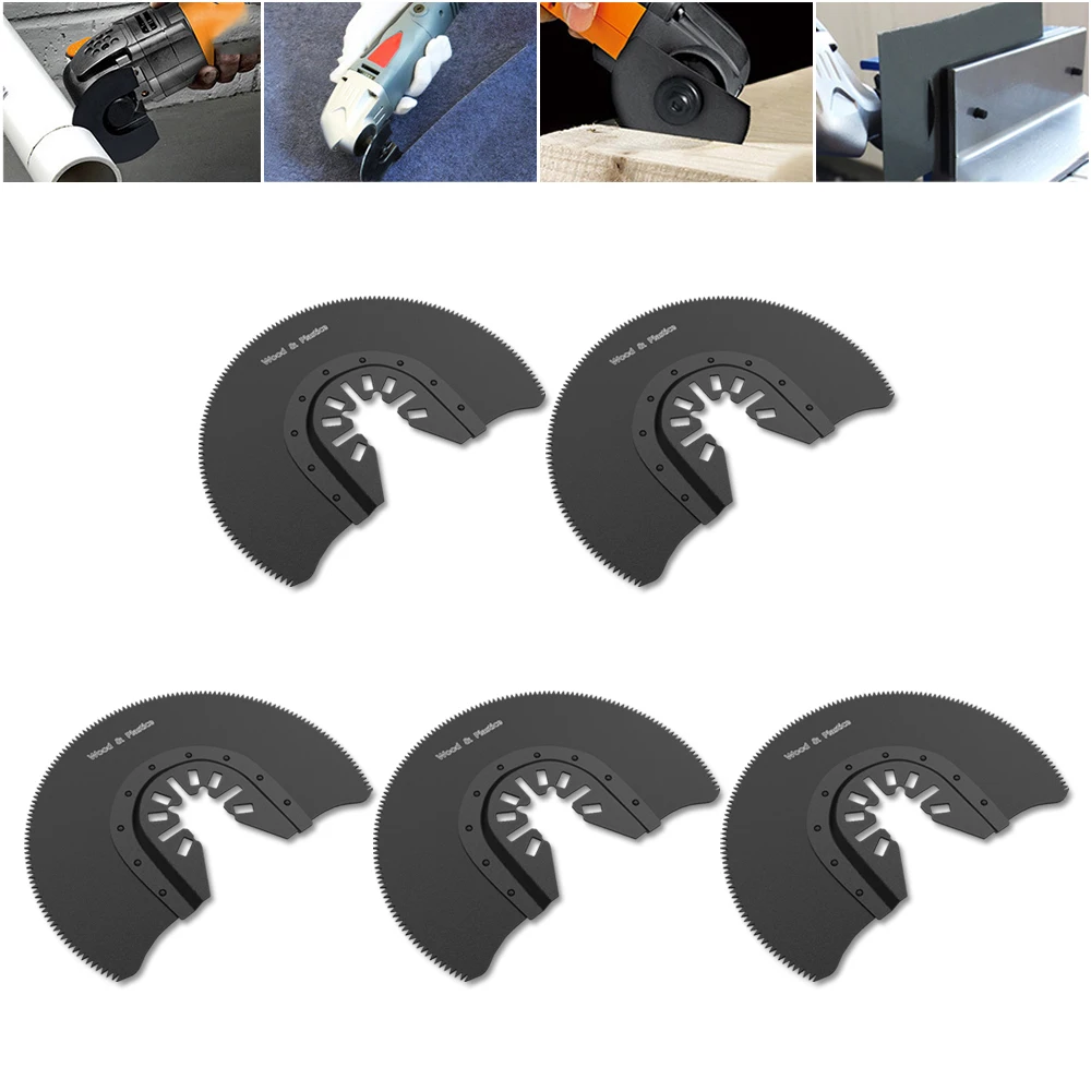 5PCS 88MM HCS Half Circular Oscillating Multi Tool Saw Blades for Renovator Cutting Cutting Blade Woodworking Diamond Saw Blade