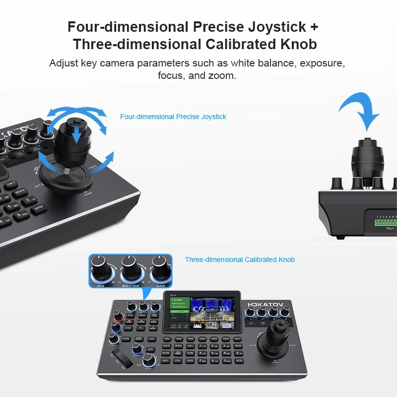 JJTS 4D Keyboard Control Joystick Confer Controller Video Camera Switcher Ptz Ndi Camera For Live Streaming