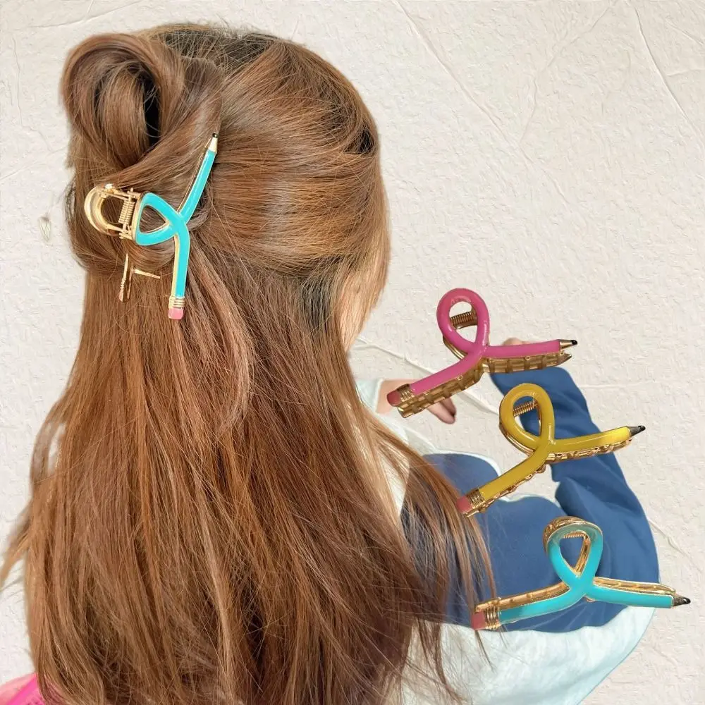 

Pencil Shape Hair Claw Clips Simulation Back Of The Head Shark Hair Clip Nonslip Cute Hair Clamp Clips Styling Accessories