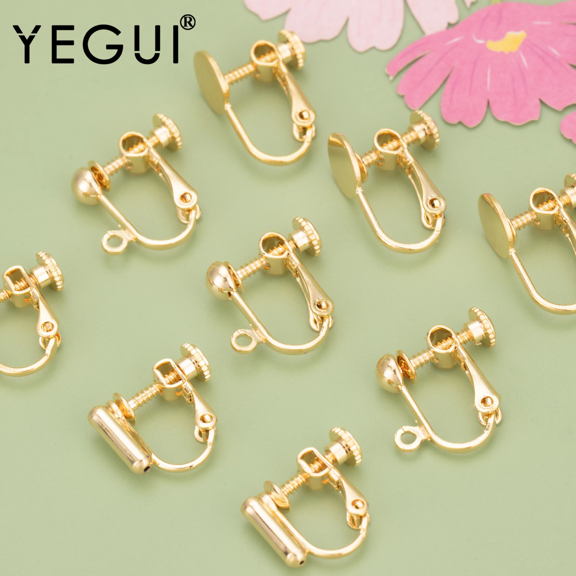 

YEGUI MB74,jewelry accessories,nickel free,18k gold plated,copper,clasp,jewelry making,earrings for women,ear clip,10pcs/lot