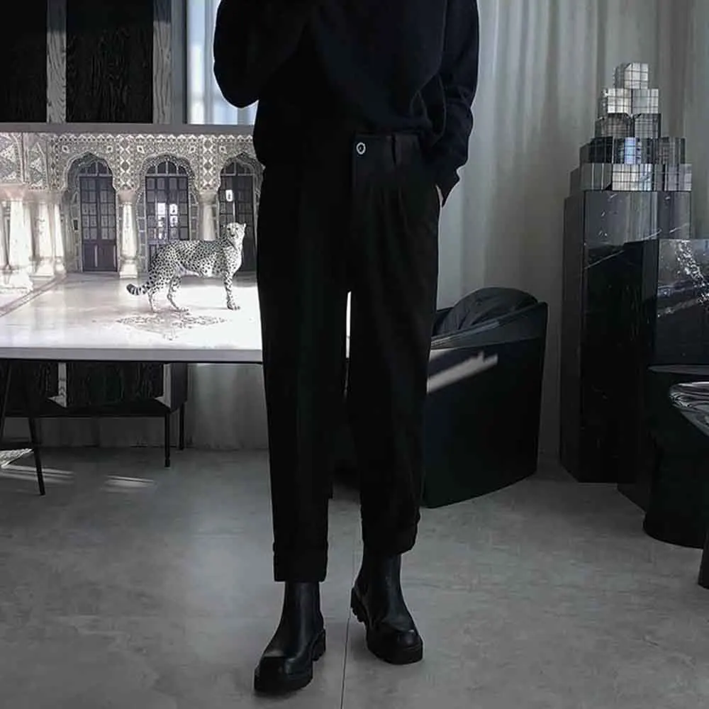 

Xs-5xl мужские тонкие зауженные элегантные модные брюки уличная модная клубная одежда универсальные прямые брюки мужская одежда 2025