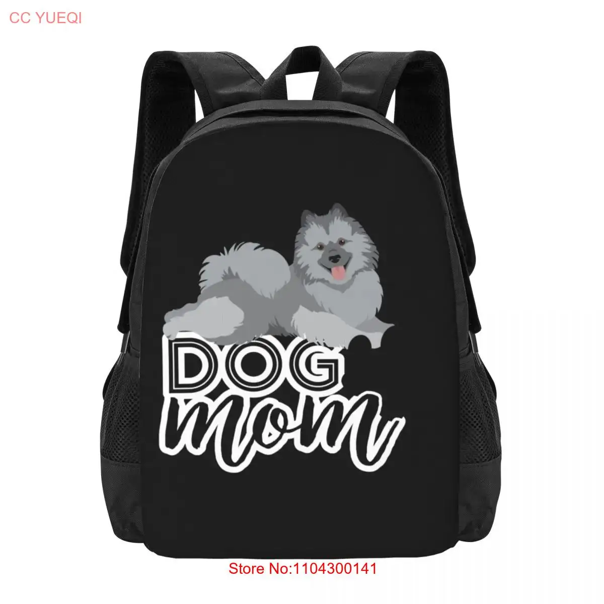 Cute Smiling Keeshond Dog Mom Graphic  Collaboration Backpack Large Capacity Cute Foldable  Clothes Backpacks