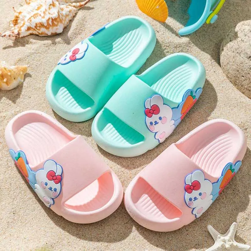 Children's Slippers Summer Non-slip Bath Cartoon Dinosaur Household Children Bunny Slipper for Teenage Girls and Boys Slipper