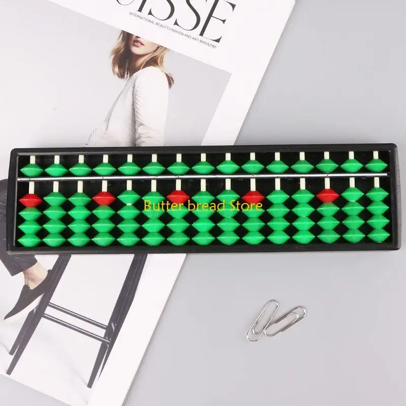 W89C Пластиковый Abacus Soroban 15 Beads Beads Column School Learning Tool для