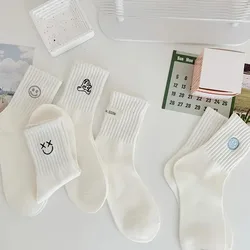 10 Pairs Embroidered Sports Socks, Comfy & Breathable Mid Tube Socks, Women's Stockings & Hosiery