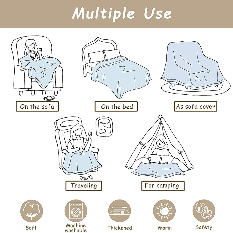 양털 소파 겨울 부부두두 귀여운 어린이용 푹신하고 부드러운 담요, 따뜻한 침대, 캠핑 맞춤 장식 낮잠 극세사 침구