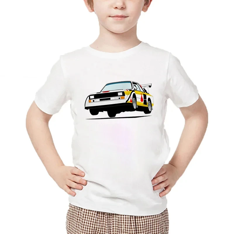 Group B Racing Classic Graphic T-shirt Kids Short sleeve Fun Summer Harajuku Shirt Group B Drift Car Cartoon Boy Cotton T-shirt