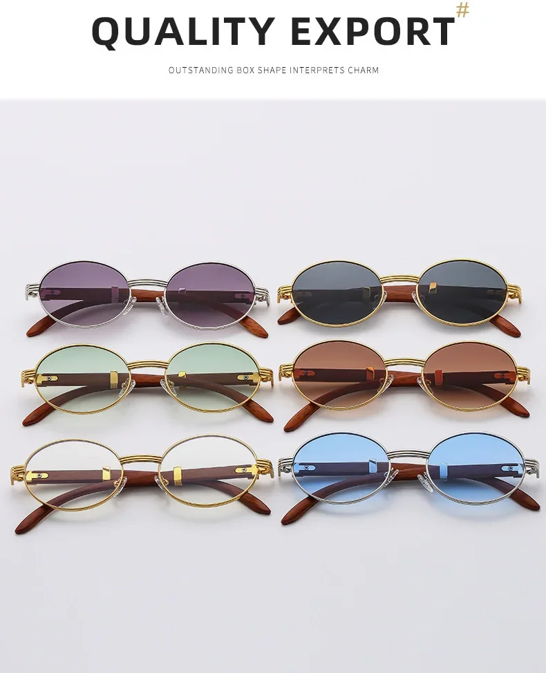 GM LUMIAS Vintage Ovale Sonnenbrille Neue Stilvolle Metallrand Farbverlaufsschattierungen Trendiges Markendesign Mode Grüne Outdoor-Sonnenbrille – Detail 5