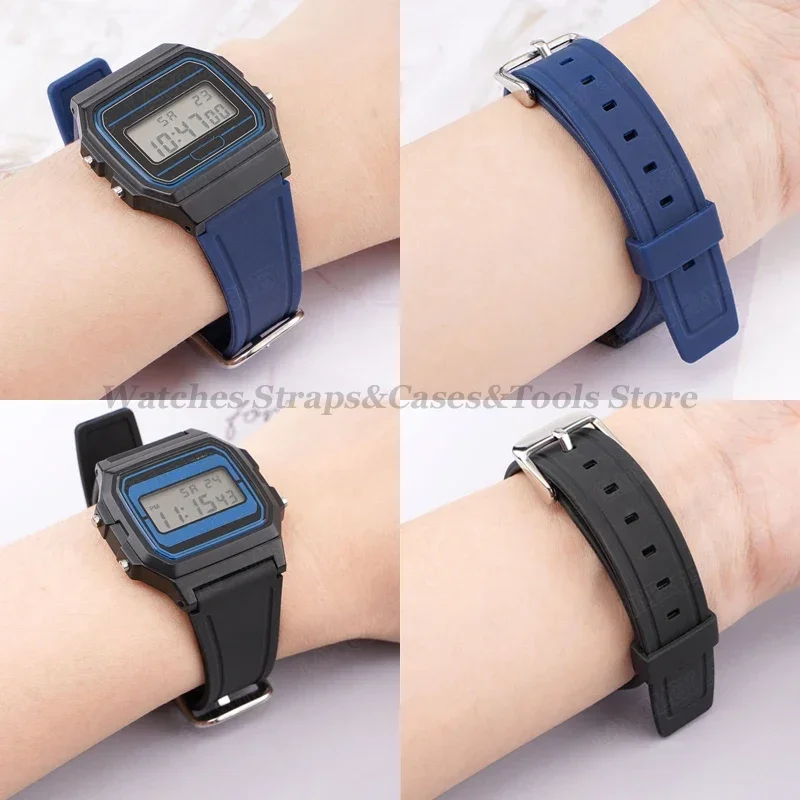 Strap for Casio F84/F91W 18mm Silicone Watchband for F105 F108 FA158 F168 AE1200 AE1300 Replacement Bracelet Men Women Thin Band