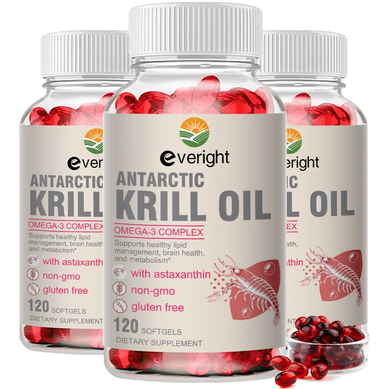

Krill Oil – Phospholipid Omega-3 Complex with Astaxanthin – Supports Lipid Management, Metabolism, Brain & Heart Health, EPA/DHA