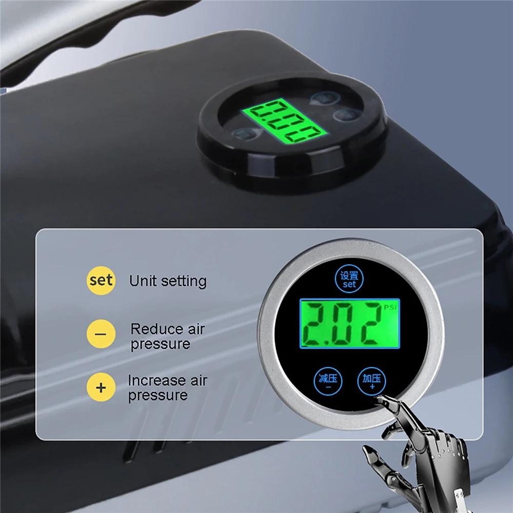 Bomba de aire eléctrica para SUP, inflador de aire rápido con pantalla Digital, 110W, 12V