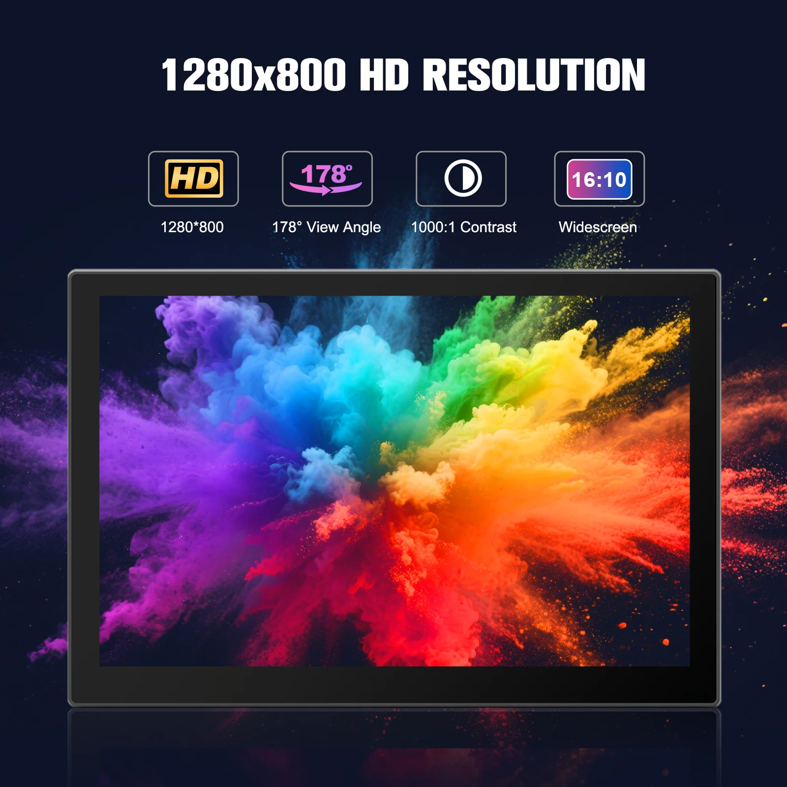 10.1 inch Touchscreen Monitor IPS Display 1280×800 HD HDMI/VGA/AV Inputs with Speakers VESA 75×75 for PC Security POS Industrial