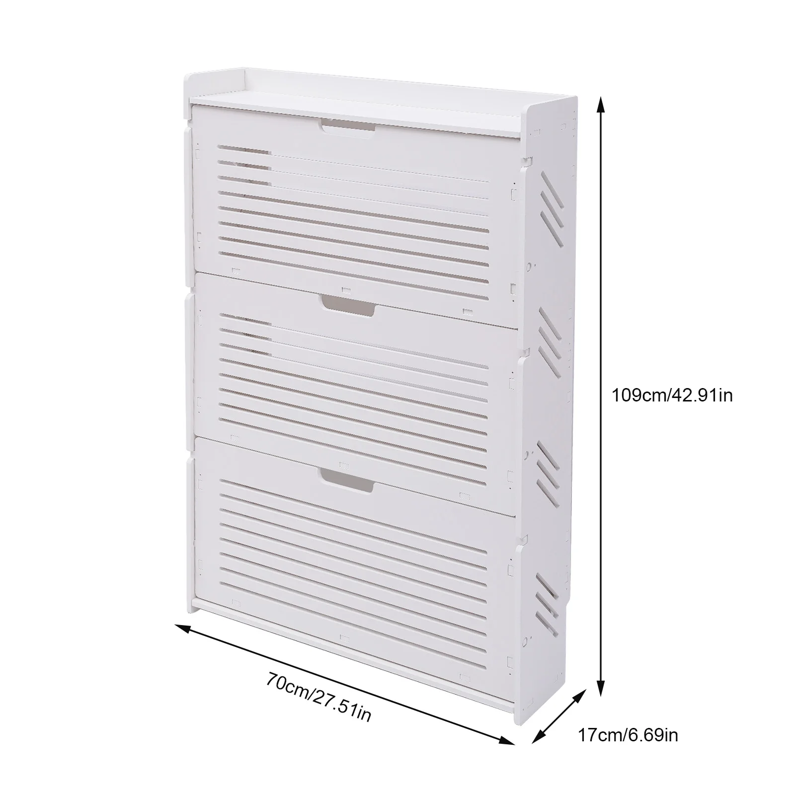 Free Standing Shoe Rack – Shoe Storage Cabinet Entryway Tipping Bucket Shoe Rack 3 Flip Drawers