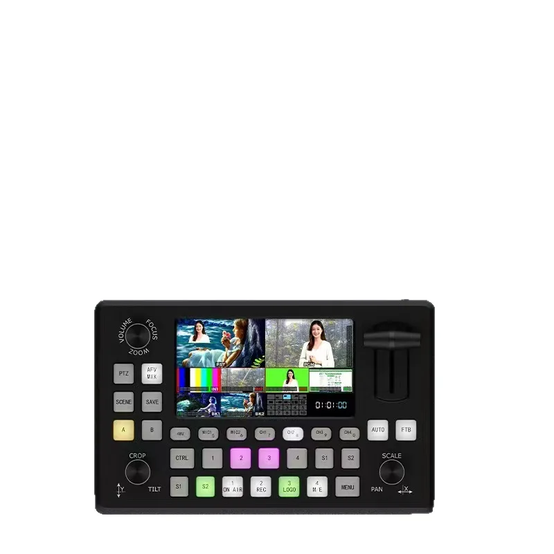 Multifunctional portable director live broadcast switcher four-way HDMI signal source three-cut three-screen