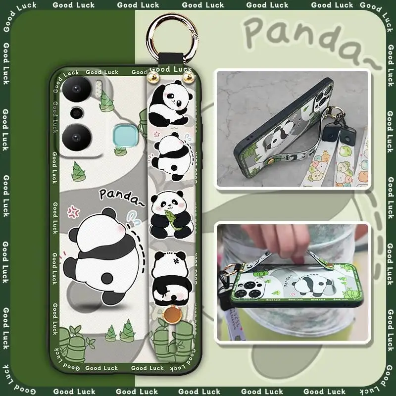 Waterproof Durable Phone Case For infinix X6825/Hot20 Play cell phone sleeve phone case Phone Holder Anti-knock panda