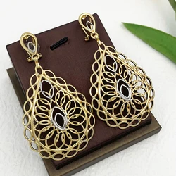 Earrings For Women 18k Gold Plated Big Drop Earrings Two Tone Fashion Jewelry Wedding Party Accessories Gift 2023 Trending