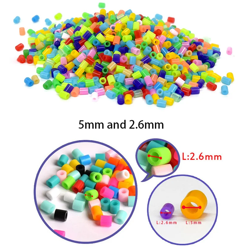 2.6/5mm Hama Beads Toy 24/72 Colors Perler Iron Beads Kit Kids 3D Puzzles DIY Toys Fuse Beads Pegboard Sheets Ironing Paper Set