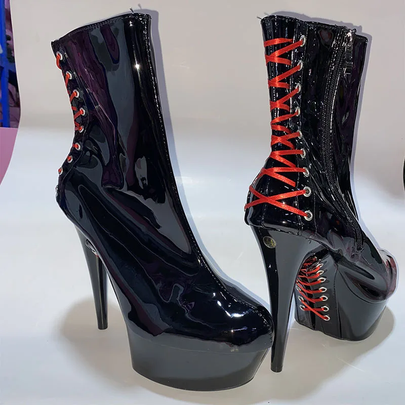 LAIJIANJINXIA New 15CM/6inches PU Upper Sexy Exotic High Heel Platform Party Women Boots Pole Dance Shoes C149