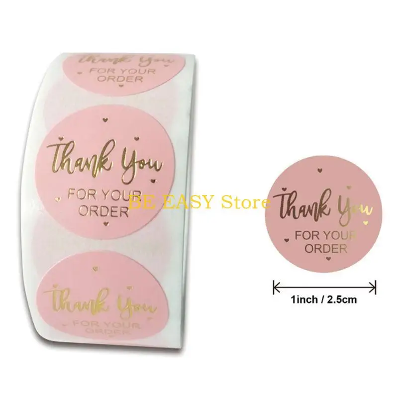 E28F Round Seal Stickers 500pcs/roll Handmade Scrapbooking Stationery Small Tag Gifts