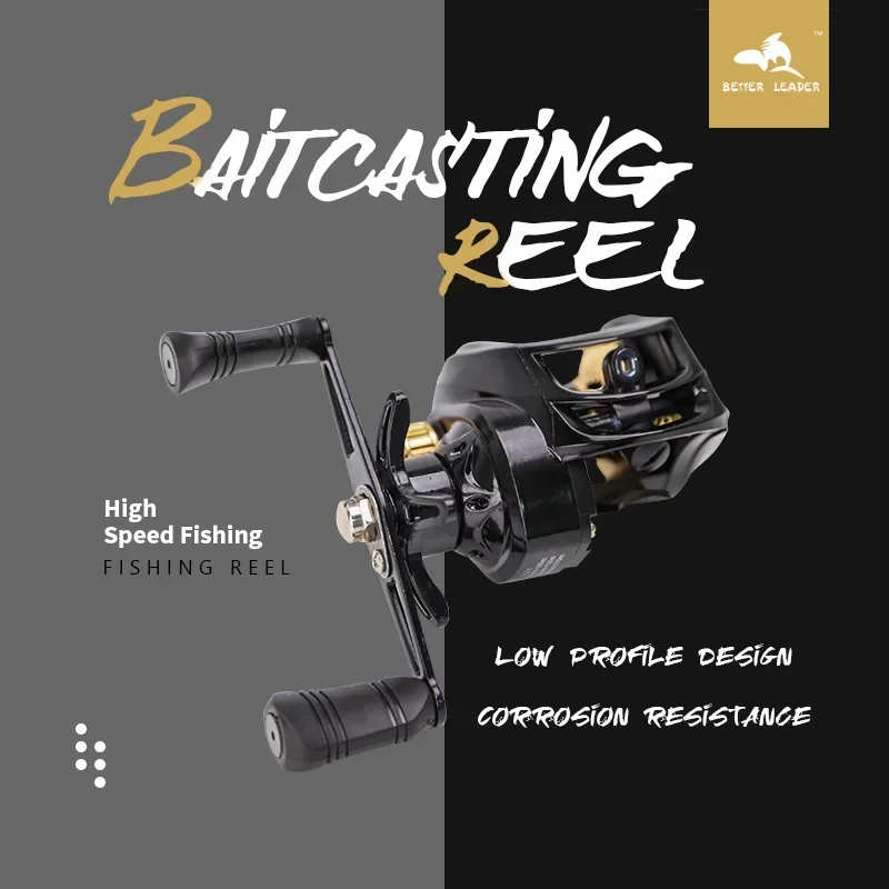 Magnetic Brake System 8KG Drag 18+1BB Saltwater Baitcasting Reels 7.2:1 High Speed Black Gold Fishing Wheel