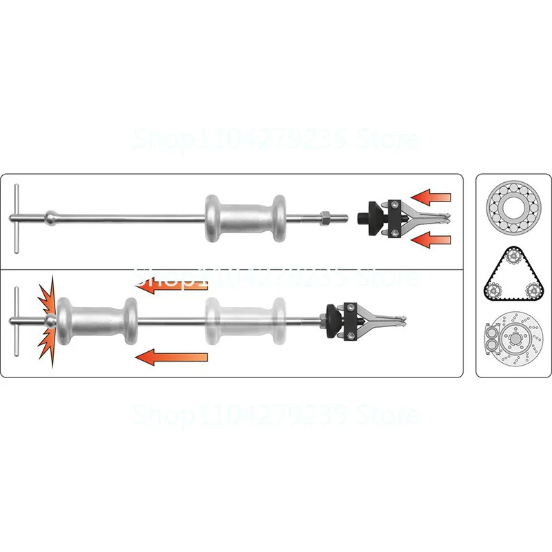 Three-jaw puller inner and outer bearings disassembly tool  sliding hammer Ramallah auto repair  warranty