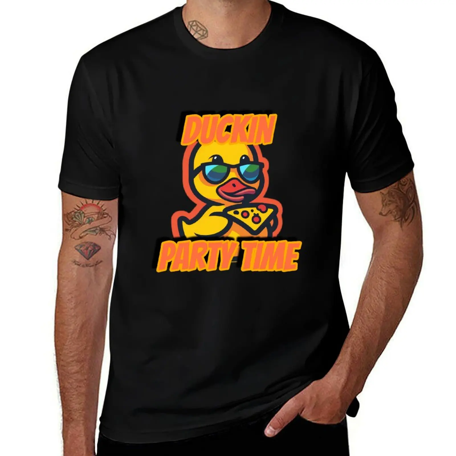 

Duckin Party Time T-Shirt t shirts for man cotton funny man t shirt luxury T-Shirt