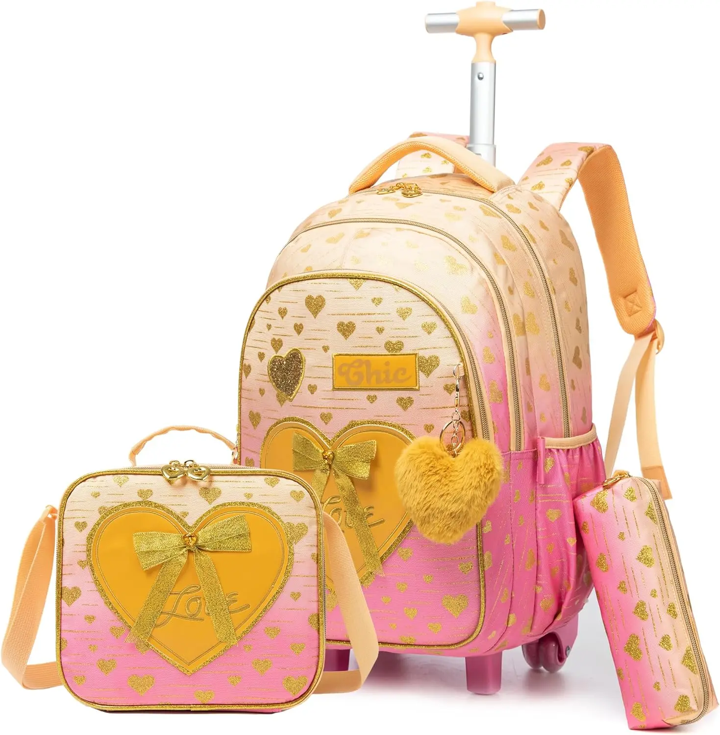 

Rolling Backpack for Kids Backpacks with Wheels for Elementary Students Kids Travel Luggage Carry on Suitcase for Girls Age 8-10