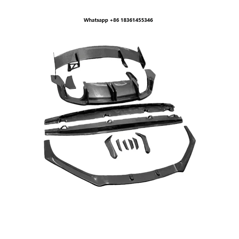 FOR 2020-23 TTRS MK3 Carbon Fiber Bodykit Front Bumper Lip Spoiler Side Sp Canards