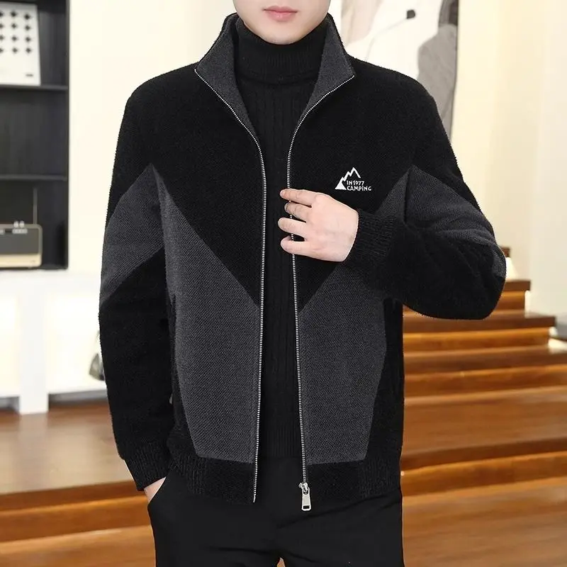 Luxury Spring Autumn Bomber Jacket Patchwork Coat Men Clothing Trend Tops Zipper Outerwear Stand-up Collar Military Jackets New