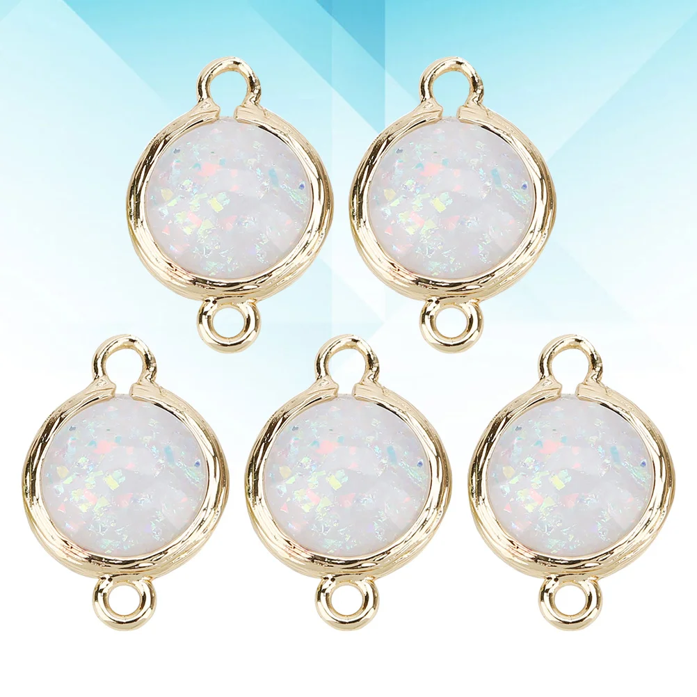 

5pcs Resin Pendant Accessories Double Side Diy Hanging Pendant For Necklace Bracelet Keychain Dangle Jewelry Craft Decor