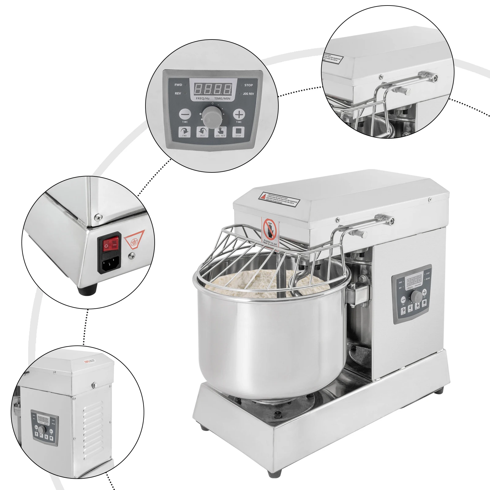 750W Dough Kneading Machine: Efficient, Hands-Free Mixing with Large Capacity for Home or Commercial Use