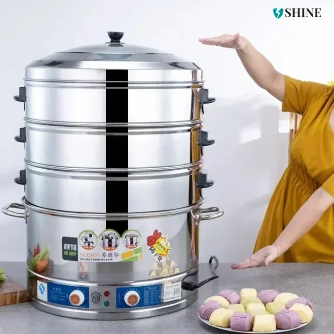 Home Commercial Steamer - Large Electric. Large Capacity. Multifunctional. For Household Steamed Buns.